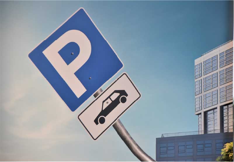 Señal vial de parqueadero